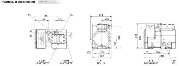 Компрессор BITZER Ecoline 2KES-05Y-40S, надежный и эффективный.
