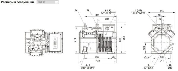 Компрессор BITZER Ecoline 4DES-5Y-40S с ТЭН.
