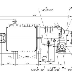 Компрессор BITZER HSK6461-60-40P на фоне оборудования.