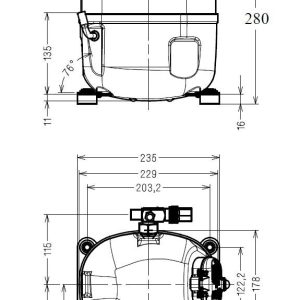 Компрессор CAJ4517Z_F1 F TU R404a в работе.