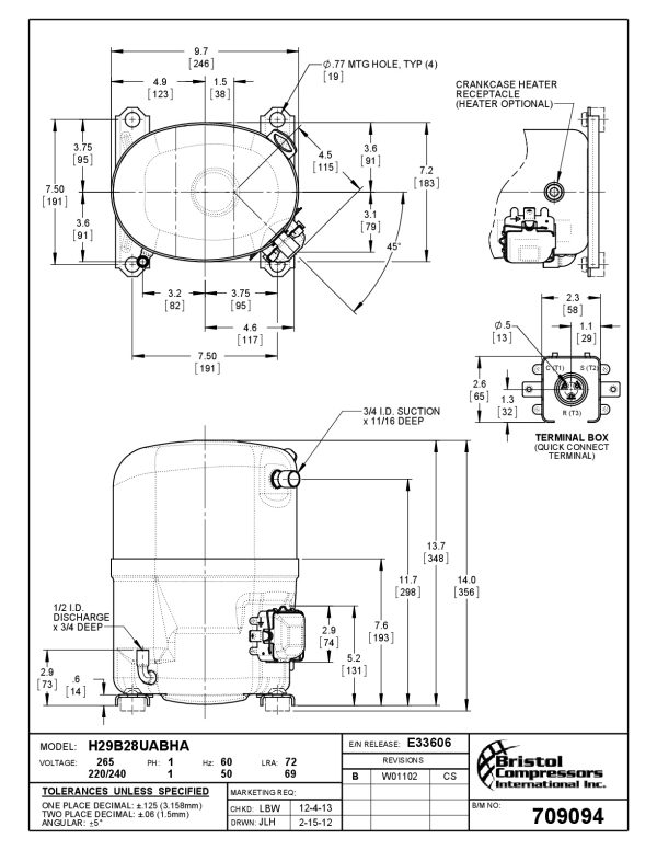 Компрессор Bristol H29B28UABHA, мощный и надежный.