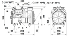 Компрессор Dorin H3 H451CS в металлическом корпусе.