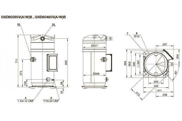 Компрессор BITZER GSD80485VAB для холодильных систем.