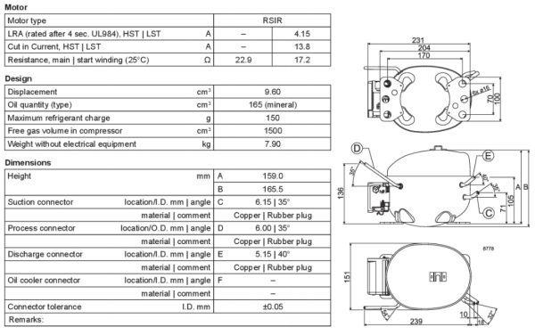 Компрессор HMK95AA (R600a) - надежный и эффективный.
