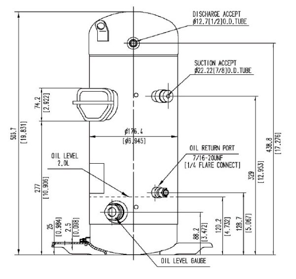 Компрессор спиральный Panasonic C-SBVN373L0B в разрезе.