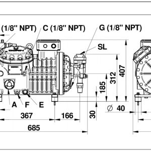 Компрессор инверторный Dorin HI41 HI1201CC в работе.