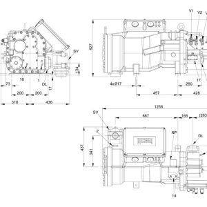 Компрессор Frascold FVR-H-125-370 для охлаждения.