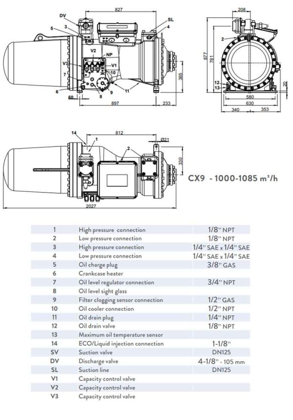 Компрессор Frascold CXH91-280-1000Y для холодильных систем