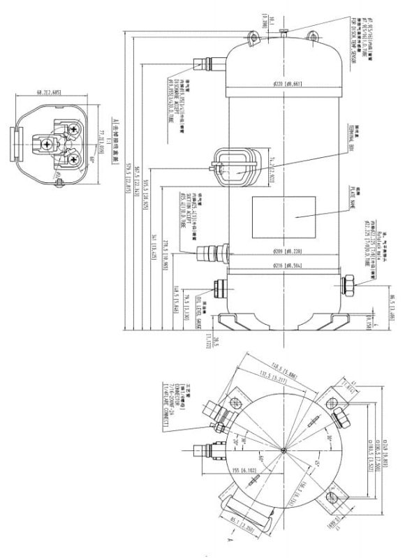 Компрессор спиральный Panasonic C-SCVN753L0J для подключения.