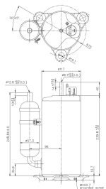 Компрессор RECHI 44R273A для хладагента R22.