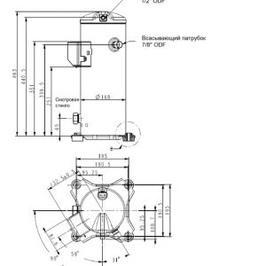 Компрессор спиральный RCH072T4LB7HA Ридан, изображение изделия.
