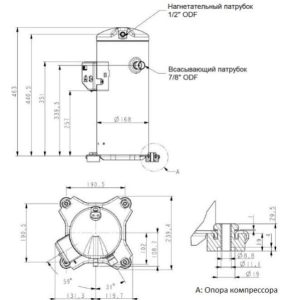 Компрессор спиральный RCH072C4LB7HA Ридан для охлаждения.