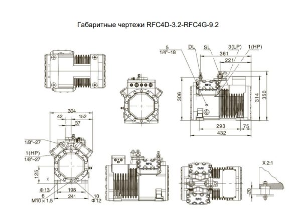 Компрессор Daming RFC4G-7.2 в работе.